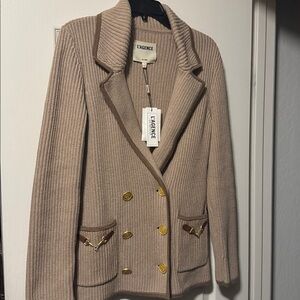 L'AGENCE Ranch Knit Blazer Natural Brown / Neutral
